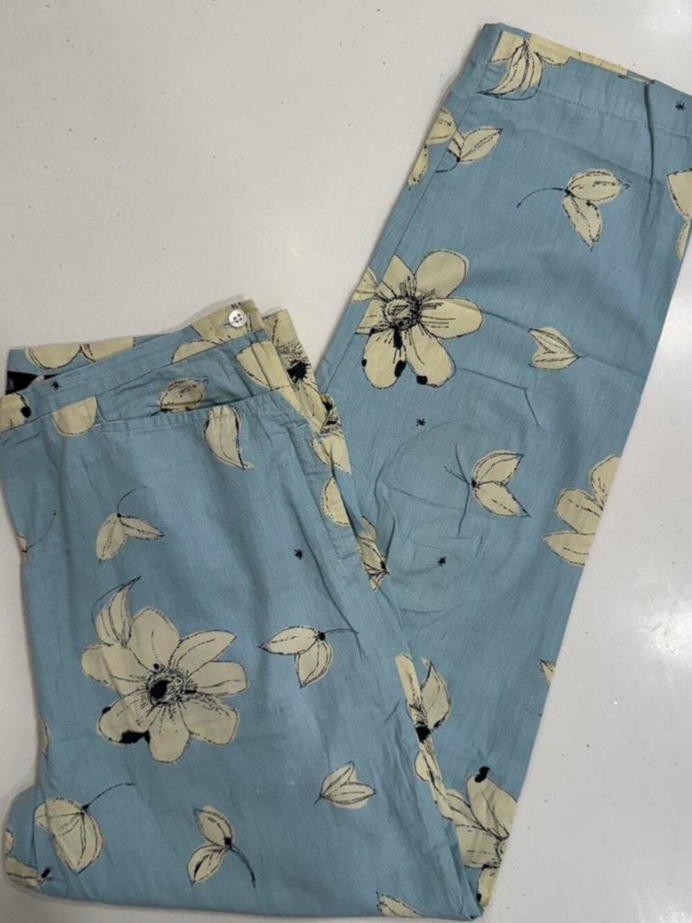 French Connection Women's Blue and Cream Bottoms